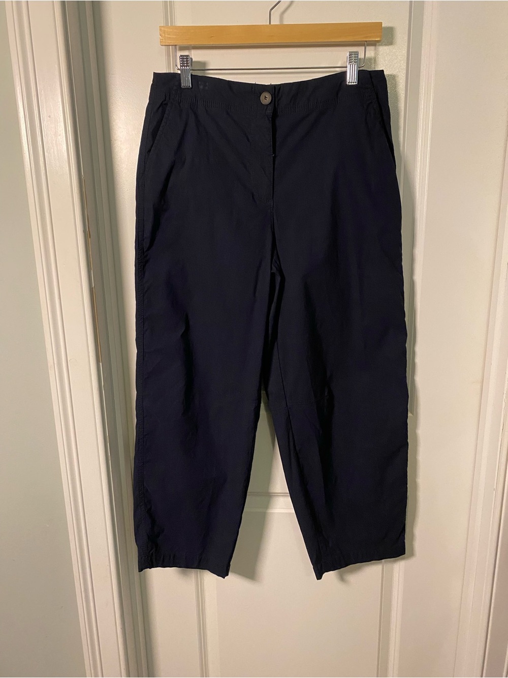 Bailey 44 Wide Leg Pants Patch Pockets Navy Blue